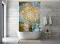 Preview: Extartiqe Duschrollo - Blume des Lebens autumn 2 - im Badezimmer - Duschrollo, Badezimmer, modern
